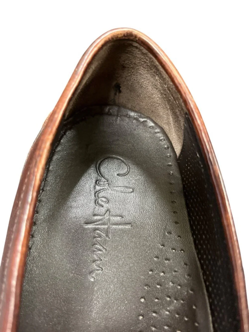 Cole Haan mens brown leather slip on dress loafers shoes sz 8.5M SKU 10-554